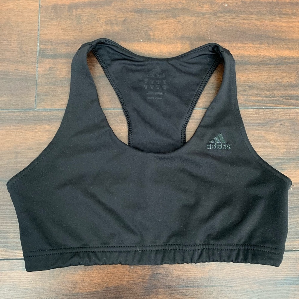 Adidas Black Sparkle Logo Sports Bra